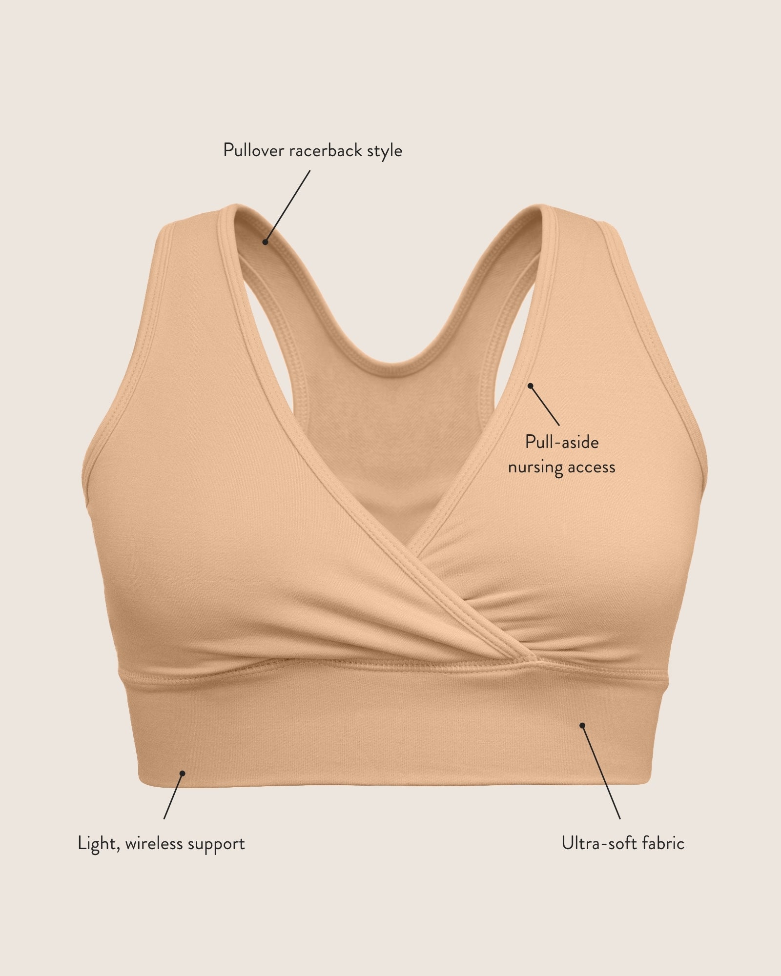 French Terry Racerback Nursing & Sleep Bra | Evergreen
